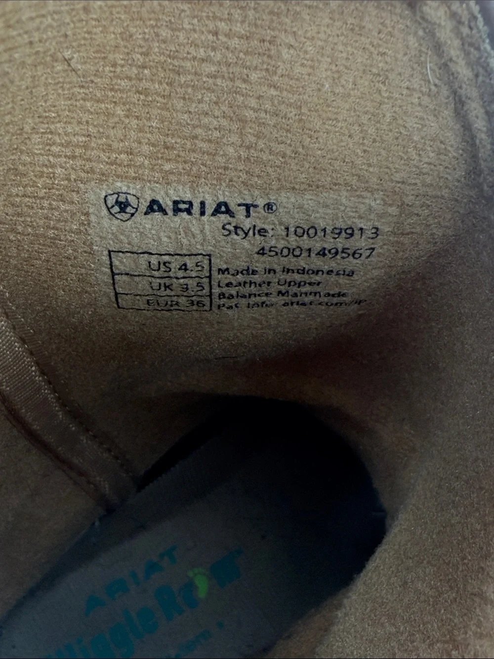 Ariat Youth Cowboy Boots 4.5 Wiggle Room Camo American Flag Western